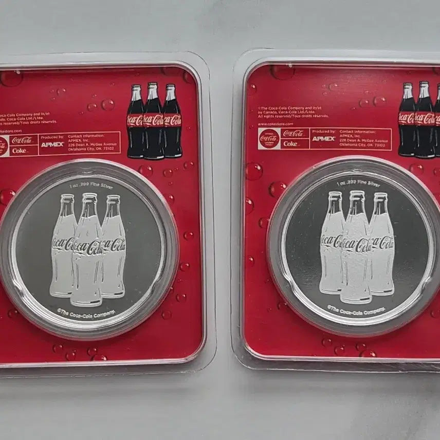 [BUNJANG] Coca-Cola Limited Edition .999 Fine Silver 1 oz Rounds Bundle Set (2 Types, 2 oz Total) / 코카콜라 한정판 .999 순은 1온스 라운드 밀봉 풀세트 (2종 1세트 총 2온스)