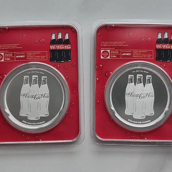 [BUNJANG] Coca-Cola Limited Edition .999 Fine Silver 1 oz Rounds Bundle Set (2 Types, 2 oz Total) / 코카콜라 한정판 .999 순은 1온스 라운드 밀봉 풀세트 (2종 1세트 총 2온스)