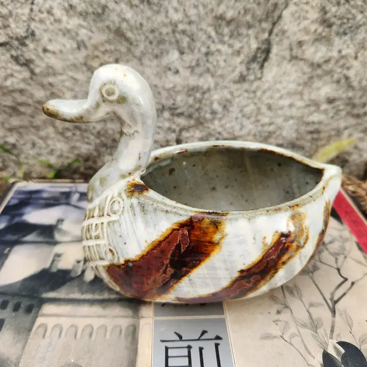 [BUNJANG] Buncheong Ware Iron-Painted Duck Figurine / 분청사기 철화 오리
