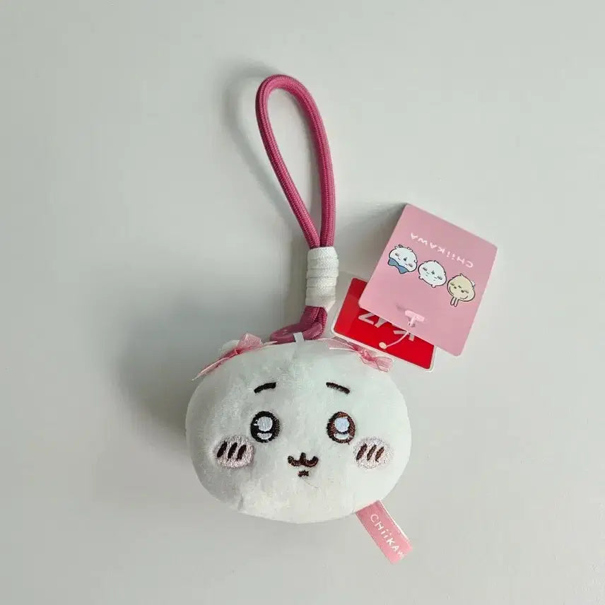 [BUNJANG] Chiikawa Ribbon Face Doll Keychain Bag Charm / 정품 미사용) 먼작귀 치이카와 미니소 리본 얼굴 인형 키링 가방걸이