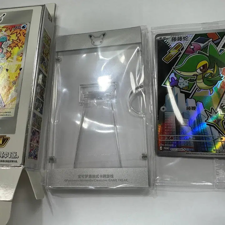 [BUNJANG] Pokemon 30th Anniversary First Partner Promo Card Bundle Set (5 Types) / 중국 포켓몬 카드 30주년 퍼스트파트너 프로모 카드+거치케이스 도치마론. 염버니. 쥬리비안. 개구마르. 냐오하 5종일괄
