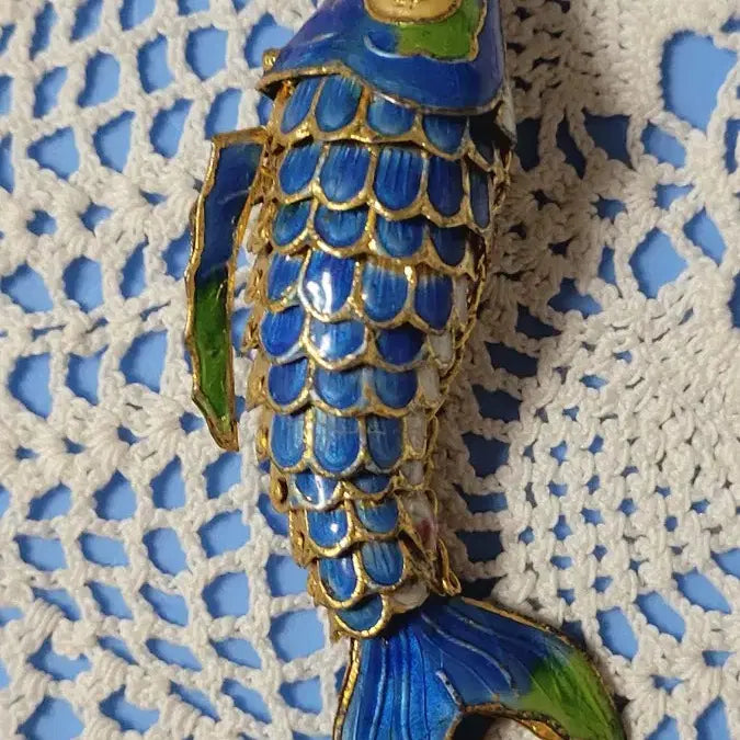 [BUNJANG] Vintage Cloisonné Carp and Goldfish Keychain Set / 빈티지 칠보 잉어와 금붕어 키링 / 중국 관광상품 ( 일괄판매 )