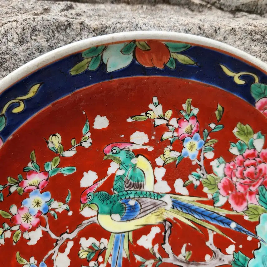 [BUNJANG] Vintage Japanese Imari Bird and Flower Plate / 빈티지 일본 이마리 화조도 대반