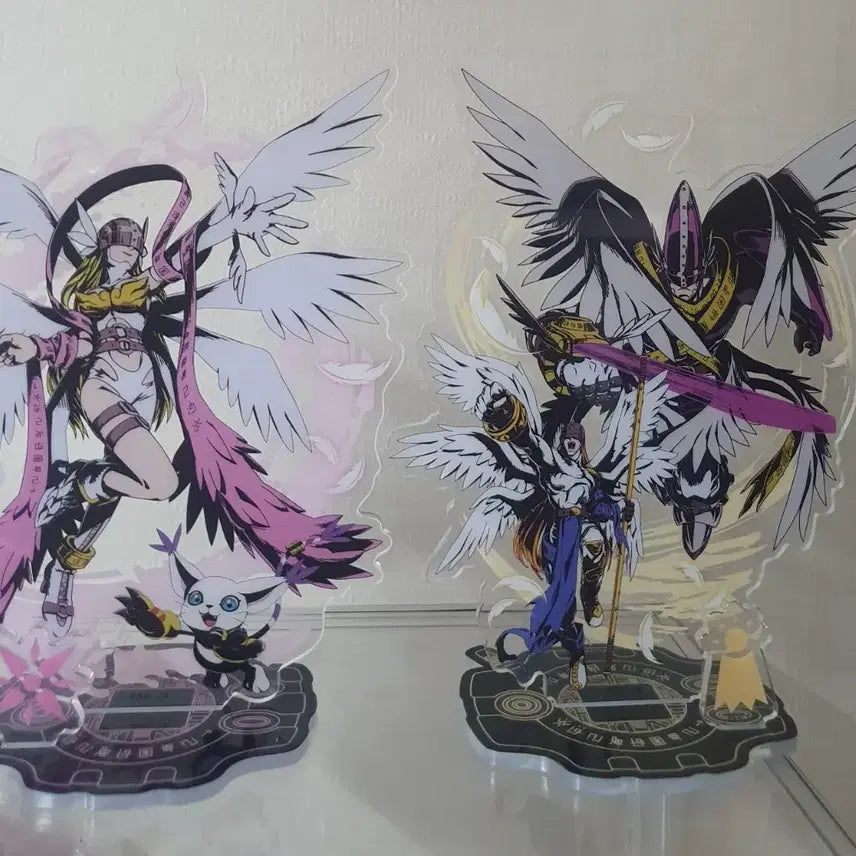 [BUNJANG] Digimon Angemon &amp; Angewomon Acrylic Stand Bundle Set / [일괄]디지몬 엔젤몬, 엔젤우몬 아크릴스탠드