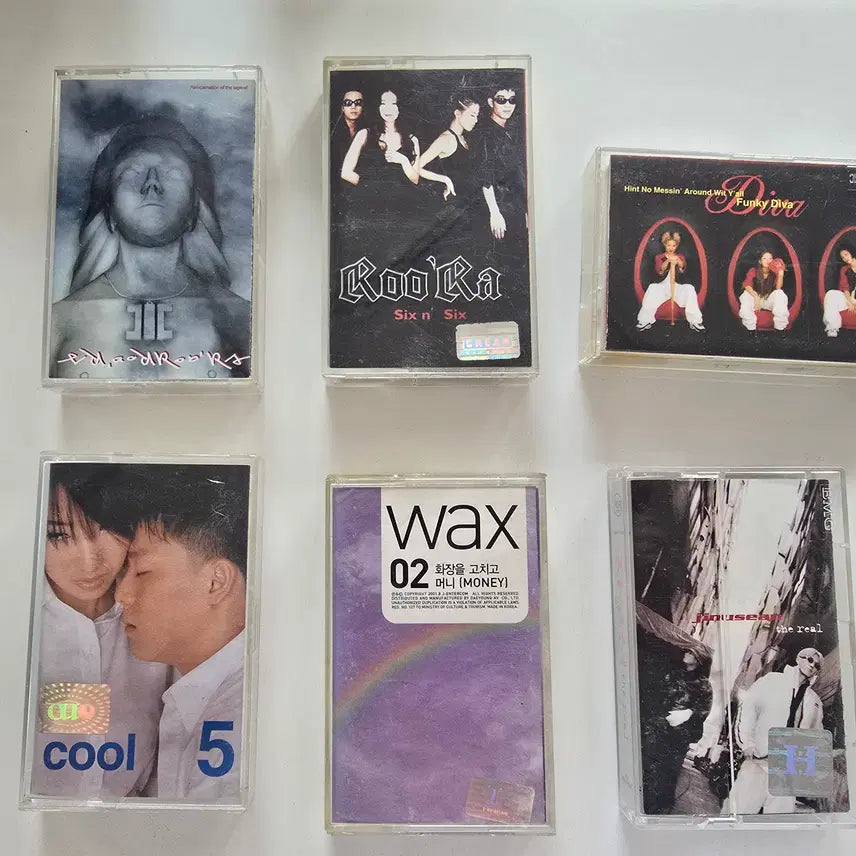 [BUNJANG] Various Korean Artists Cassette Tape Bundle (6 Tapes) / 카세트테이프 일괄판매 (6개)- 룰라 (3집 천상유애) / 룰라 (6집 Six n&