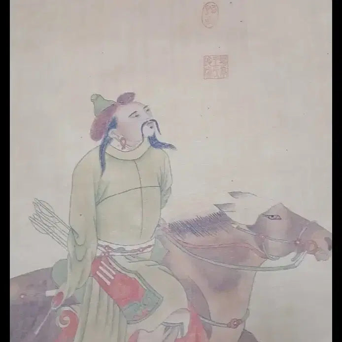 [BUNJANG] Chinese Painting Zhao Mengfu Horse Rider Scroll / 중국그림조맹부 인마도족자그림
