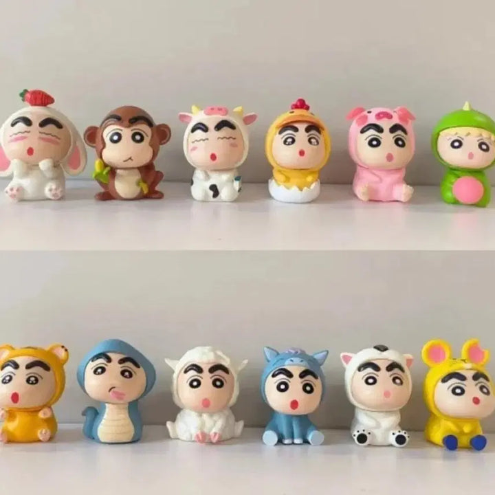 [BUNJANG] Crayon Shin-chan Animal Figure 12-Piece Bundle Set (Sealed) / 동물 짱구 피규어 미개봉 12종 세트로 일괄 판매합니다.