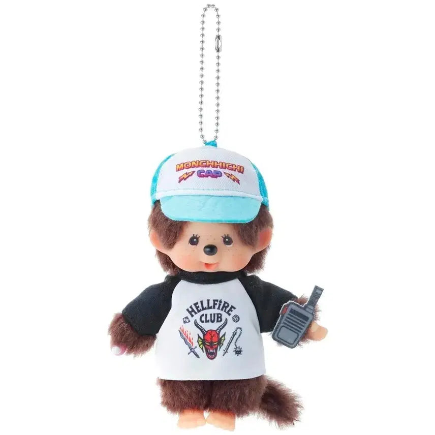 [BUNJANG] Monchhichi Stranger Things Hellfire Club Keyring (Sealed) / [미개봉] 몬치치 기묘한 이야기 헬파이어 클럽 키링