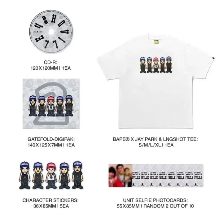 [BUNJANG] Longshot x Jay Park x Bape T-Shirt &amp; Mixtape Set (Size XL) / 롱샷 &amp; 박재범 x 베이프 티셔츠 믹스테이프 세트(사이즈 XL)