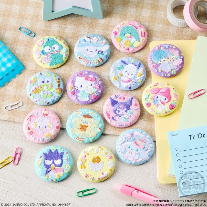 [BUNJANG] Sanrio Characters Embroidery Can Badge Vol. 2 Hello Kitty / 이번주특가)산리오 캐릭터즈 자수 캔 뱃지 2탄_헬로키티