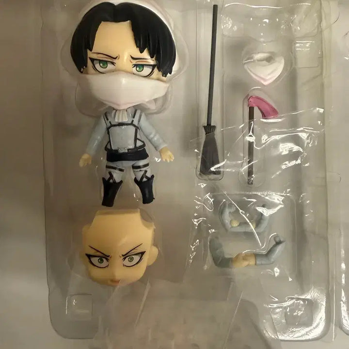 [BUNJANG] Nendoroid Levi Cleaning Ver. Q Version Figure (Unsealed) / [비공식-개봉] 넨도로이드 청소 리바이 Q버전
