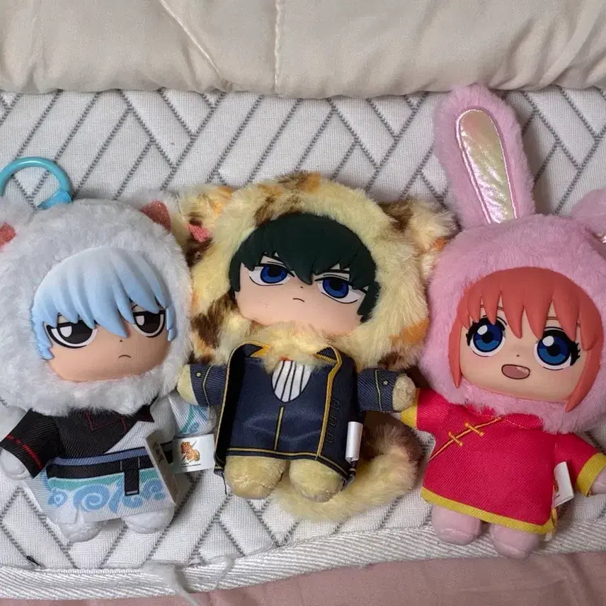 [BUNJANG] Gintama Eaki Labubu Plush Set - Gintoki, Hijikata, Kagura / 은혼 eaki 라부부 인형 긴토키 히지카타 카구라 일괄