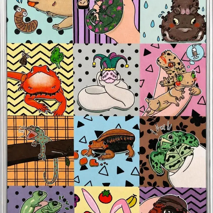 [BUNJANG] Dorothy Handmade Reptile Illustration Post with Frame / (굿즈) 12종 파충류 포스터