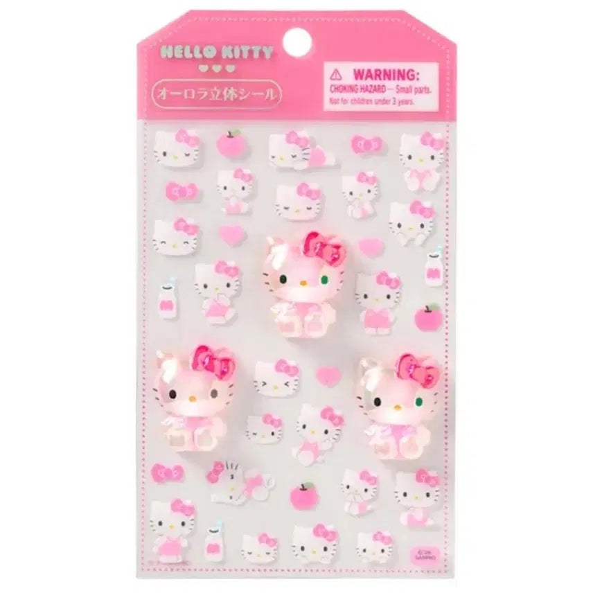 [BUNJANG] Sanrio Charamelki Seal Friends Aurora 3D Stickers / 산리오 오리지널 캬라메키 씰 프렌즈 오로라 입체 스티커