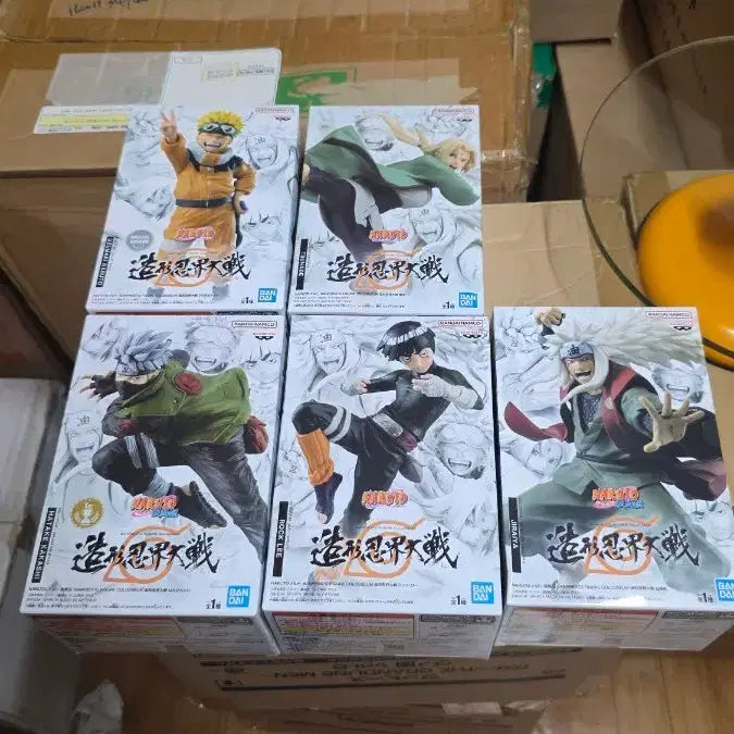 [BUNJANG] Bandai Namco Naruto Shippuden Colosseum Action Figure Set (Naruto, Tsunade, Kakashi, Rock Lee, Jiraiya) - Sealed / (번장최저가미개봉)나루토 피규어 콜로세움 조형 닌자대전(나루토/츠나데/카카시/록리/지라이야)
