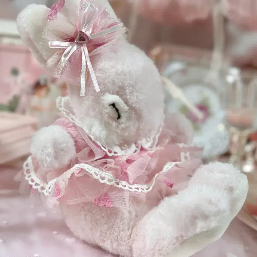 [BUNJANG] Rare Vintage Pink Sleeping Rabbit Plush Doll (Medium) / 레어템) 빈티지 핑크 잠자는 토끼 중형 잠토 인형