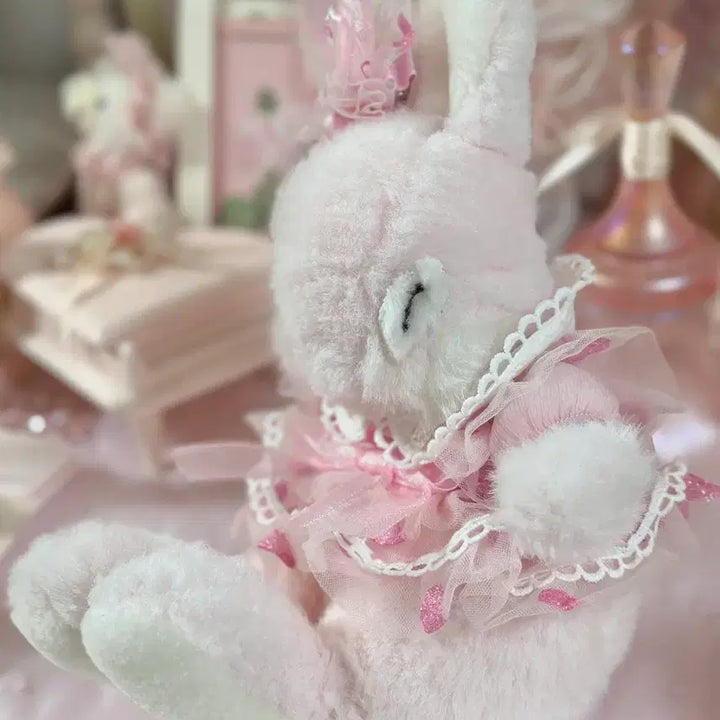 [BUNJANG] Rare Vintage Pink Sleeping Rabbit Plush Doll (Medium) / 레어템) 빈티지 핑크 잠자는 토끼 중형 잠토 인형