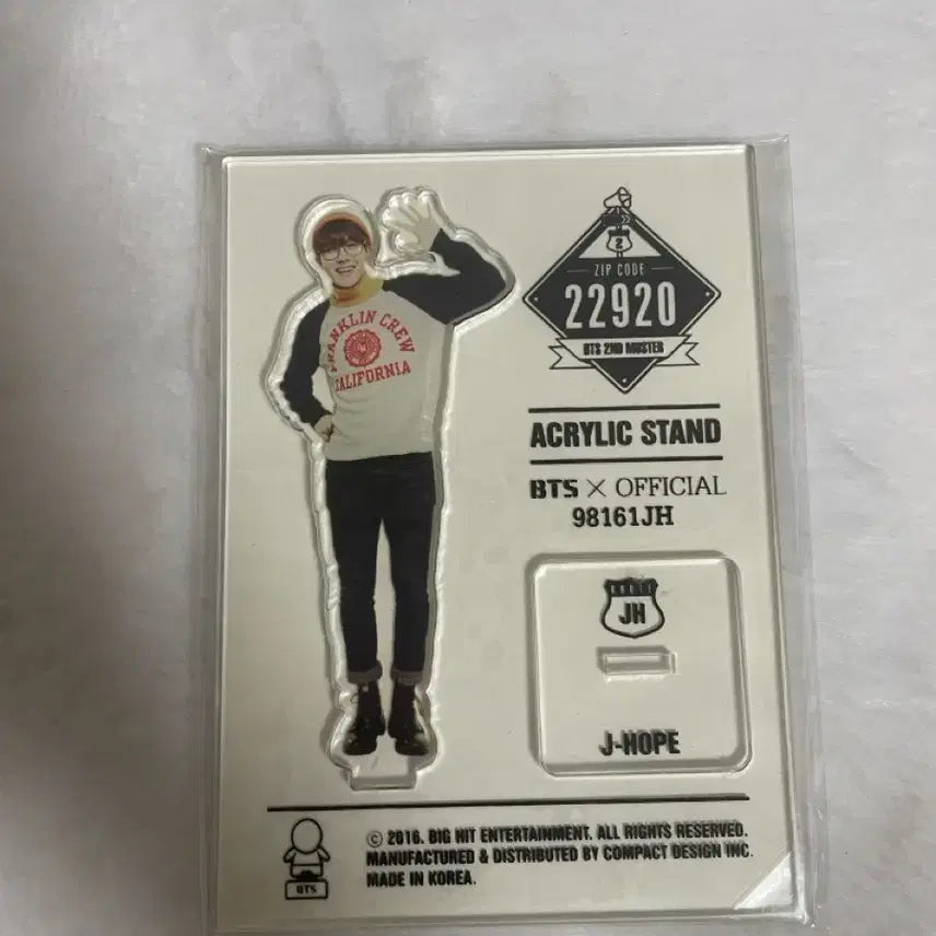 [BUNJANG] BTS Muster 2nd ARMY ZIP Acrylic Stand J-Hope (Jung Hoseok) / 방탄 취머터 아크릴 스탠드 제이홉 양도 머스터 2 muster 2th 호석 정호석 미니포카 Md 엠디 굿즈 방탄