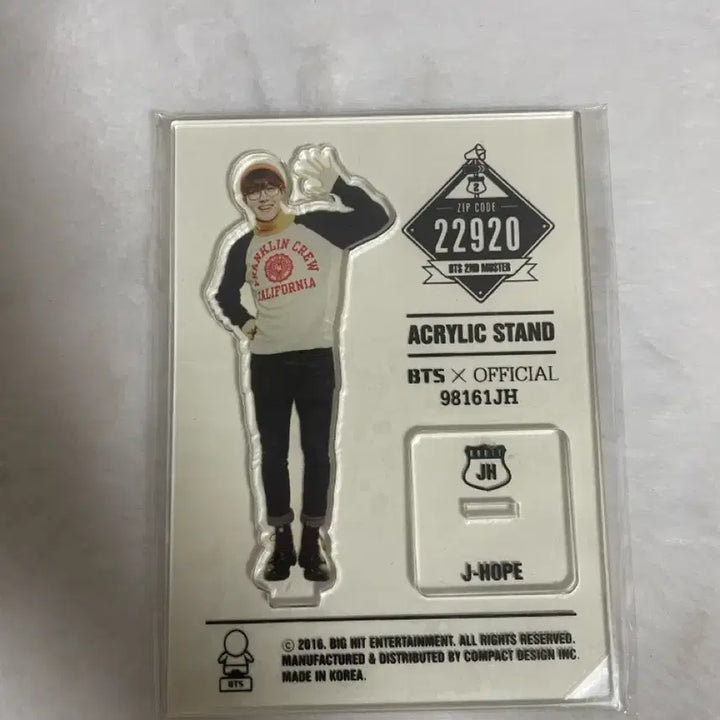 [BUNJANG] BTS Muster 2nd ARMY ZIP Acrylic Stand J-Hope (Jung Hoseok) / 방탄 취머터 아크릴 스탠드 제이홉 양도 머스터 2 muster 2th 호석 정호석 미니포카 Md 엠디 굿즈 방탄