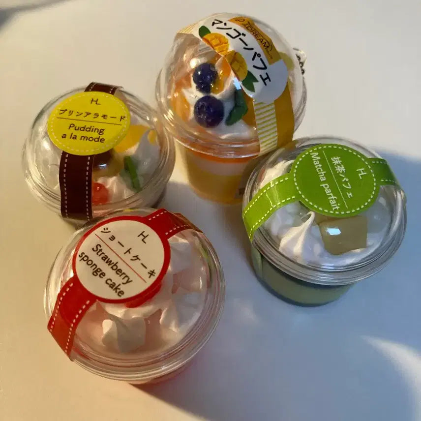 [BUNJANG] Pudding Gacha Set (Caramel, Strawberry, Matcha, Mango) 4종 Bundle / 4종 푸딩 가챠 세트 카라멜 딸기 말차 망고 푸딩 케이크 가챠 아라모드 4종 일괄