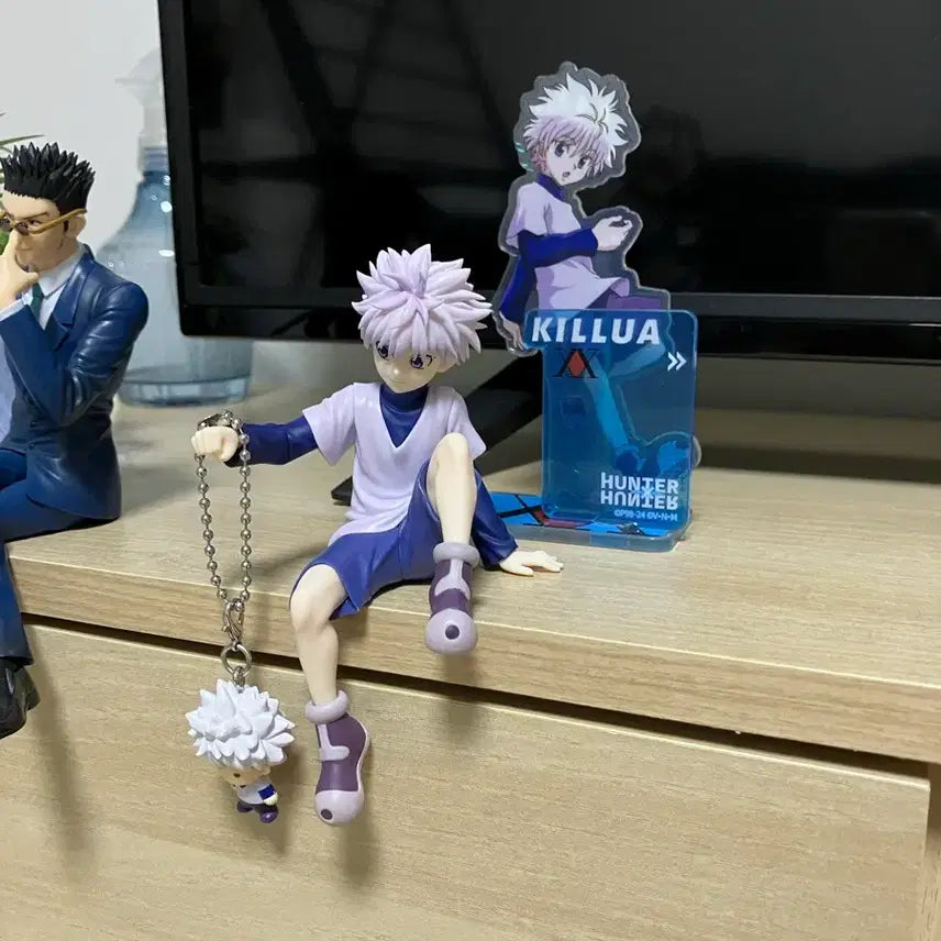 [BUNJANG] Hunter x Hunter Killua Noodle Stopper, Acrylic Stand, Gacha Keyring Set / 헌터헌터 키르아 누들스토퍼 + 아크릴 + 가챠키링