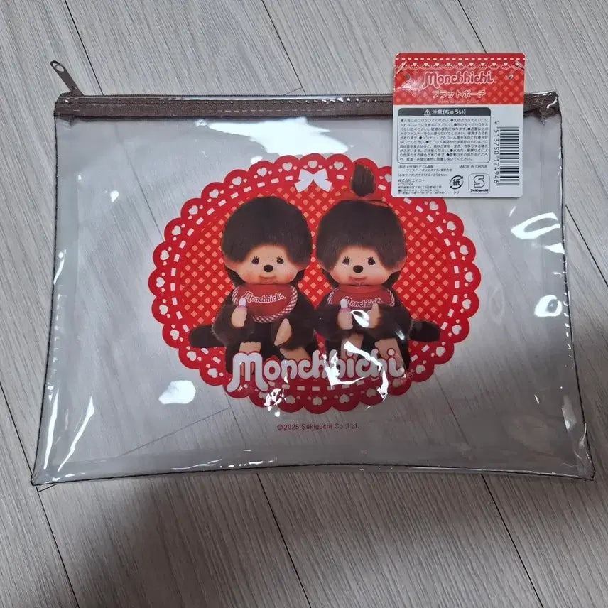 [BUNJANG] Monchhichi Transparent Zipper Pouch L Size / [새상품] 몬치치 투명 지퍼 파우치 L 사이즈