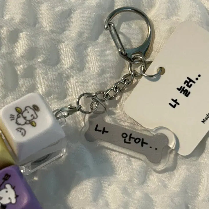 [BUNJANG] Ganadi Nananah LED Keycap Clicker Keyring (4-Piece Set) / 택0,새상품) 가나디 나안아.. led 키캡 클리커 키링 (4구)