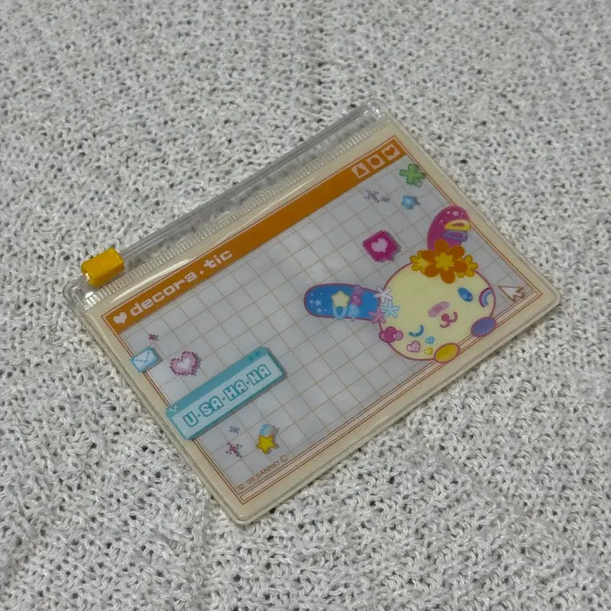 [BUNJANG] Sanrio Usahana Decoratic Clear Zipper Pouch / 산리오 우사하나 데코라틱 클리어 지퍼 파우치