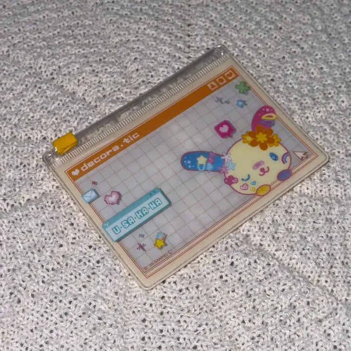 [BUNJANG] Sanrio Usahana Decoratic Clear Zipper Pouch / 산리오 우사하나 데코라틱 클리어 지퍼 파우치