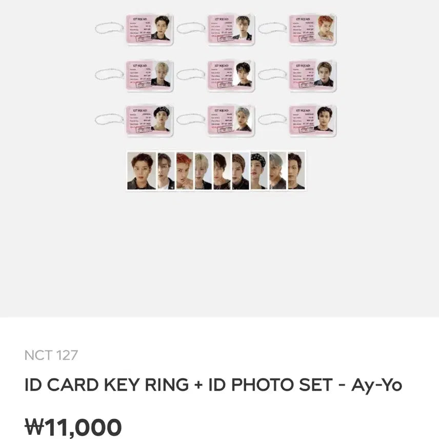[BUNJANG] NCT 127 Ay-Yo Official Merchandise ID Card Keyring - Mark / 엔시티127 정규4집 리패키지 Ay-Yo 공식 굿즈 엠디 ID 카드 키링 마크