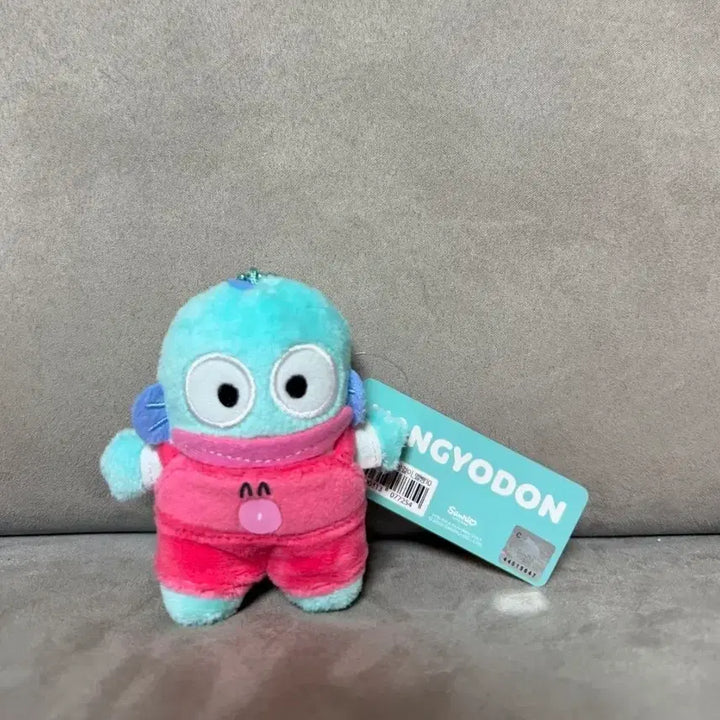 [BUNJANG] Sanrio Hangyodon Overalls 10cm Keyring Plush / 정품 산리오 한교동 멜빵 10cm 키링 인형