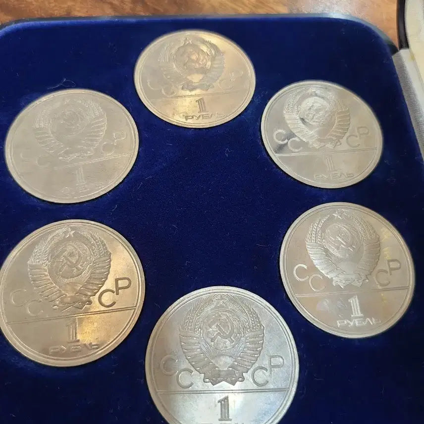 [BUNJANG] 1980 Moscow Olympics Official Commemorative Coin 1 Ruble 6-Type Full Set / [수집용/완품] 1980 소련 모스크바 올림픽 공식 기념주화 1루블 6종 풀세트