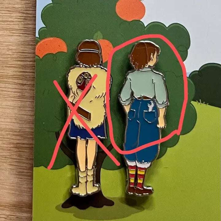[BUNJANG] Ghibli "Only Yesterday" Heroine Silhouette Pin Badge / 지브리 추억은방울방울 주인공 뒷모습 핀뱃지