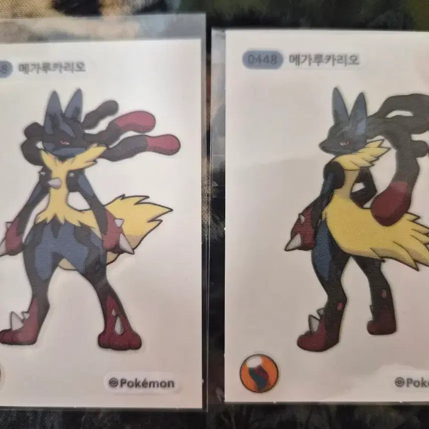 [BUNJANG] Lucario Megavolution Stickers Bundle / 메가진화 띠부씰 루카리오 2장 일괄판매