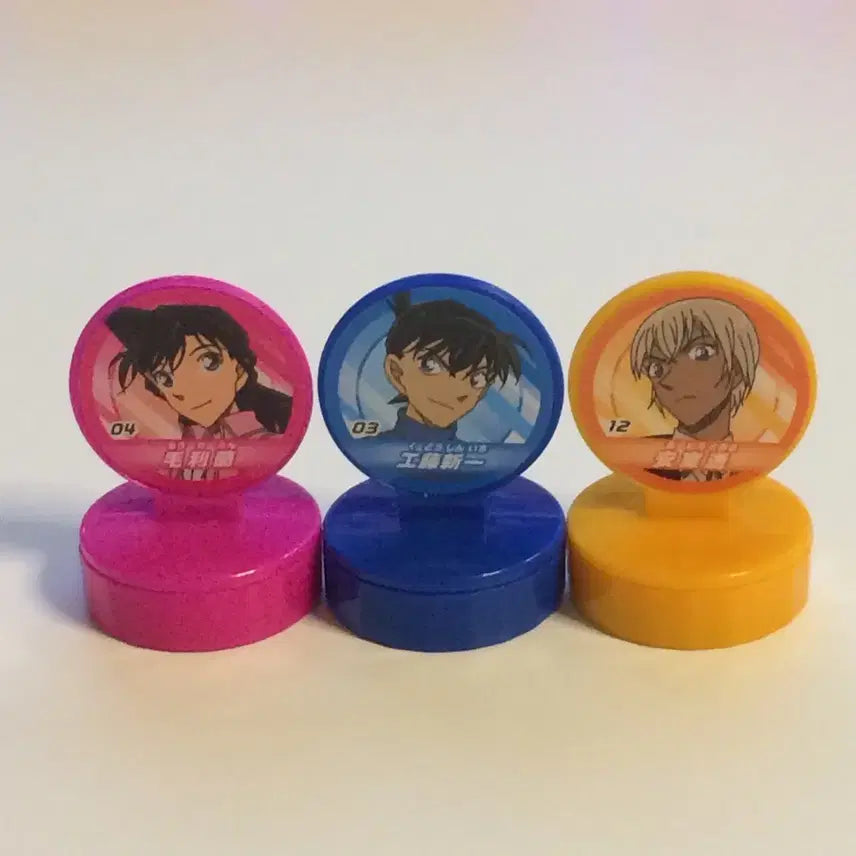 [BUNJANG] Detective Conan Stamp Set 3 Types (Ran, Shinichi, Furuya Rei, Amuro Tooru) / 명탐정 코난 스탬프 도장 3종 세트 란 신이치 후루야 레이 아무오 토오루