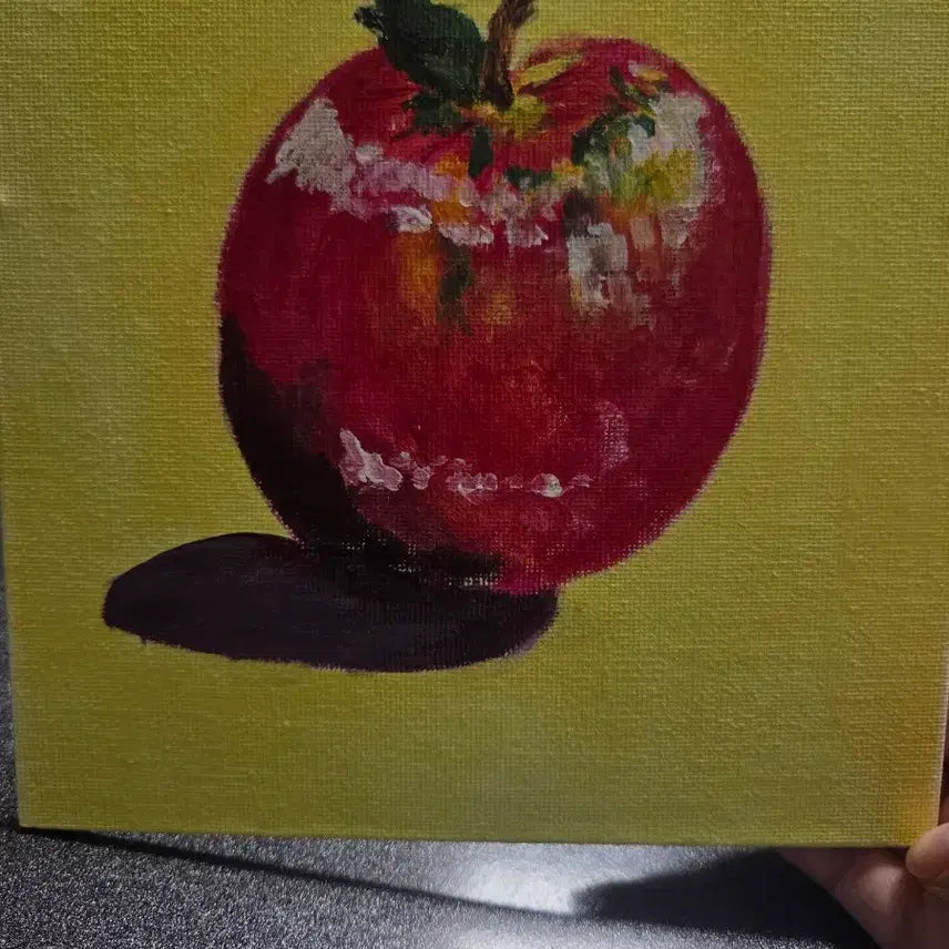 [BUNJANG] Hand-Painted Apple Acrylic Painting on Canvas / 사과 그림 수제:)