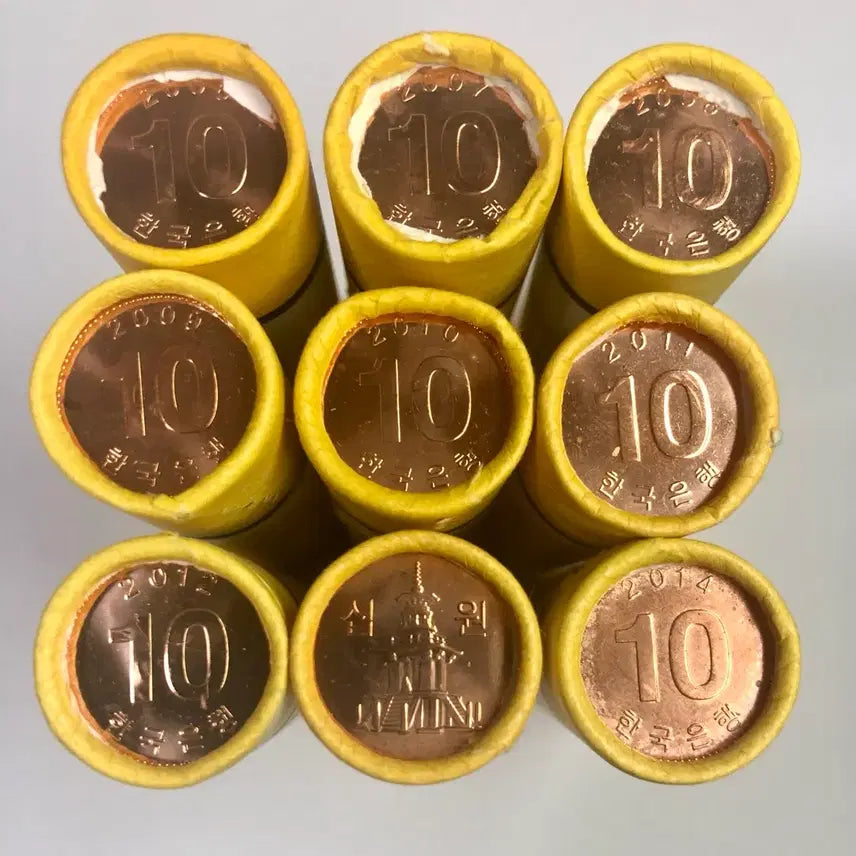 [BUNJANG] Bank of Korea Unused 10 Won Rolled Coins (2000-2023) - 24 Rolls / 한국은행 미사용 10원 롤 주화 (2000년~ 2023년) 24롤