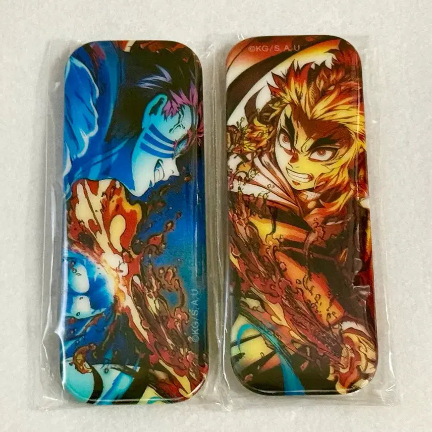 [BUNJANG] Demon Slayer Rengoku Big Acrylic Stand &amp; Lenticular Badge Set / 귀멸의칼날 렌고쿠 빅아크릴 입체 아크릴  웹쿠지 A상 렌티큘러 캔뱃지