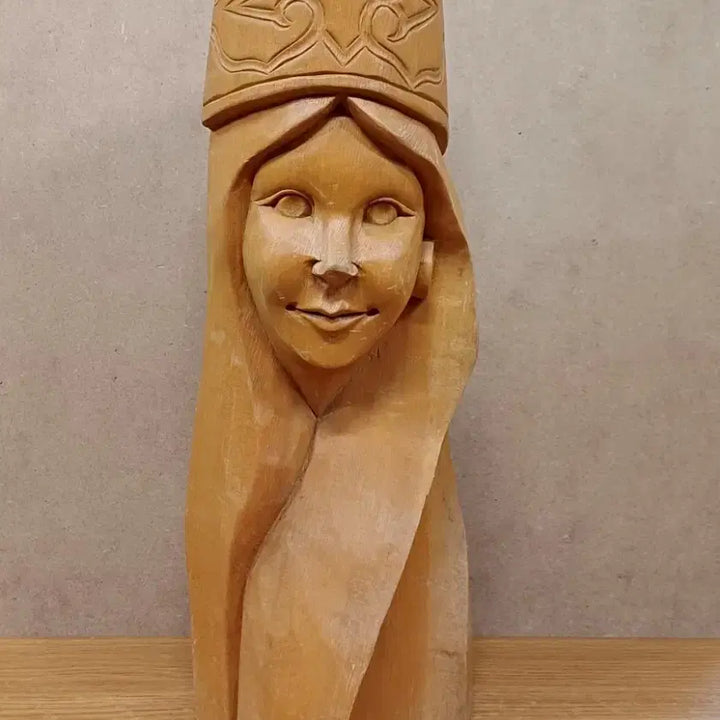 [BUNJANG] Woman Portrait Wooden Sculpture / 여인 초상 목조각상 작품