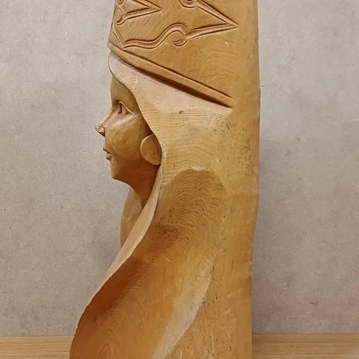 [BUNJANG] Woman Portrait Wooden Sculpture / 여인 초상 목조각상 작품