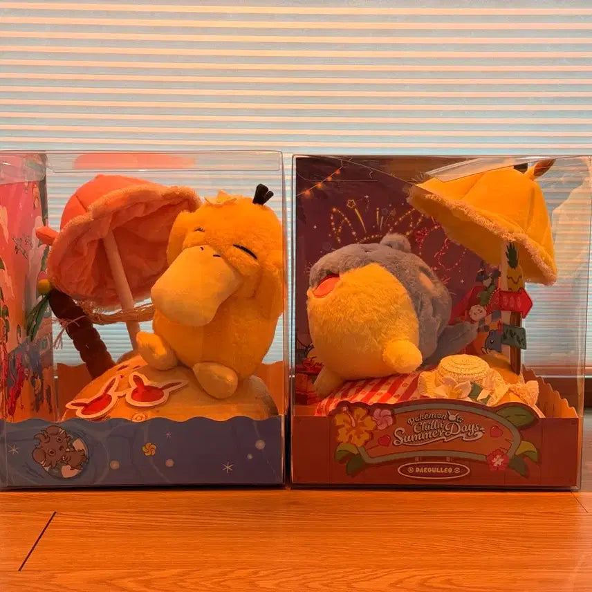 [BUNJANG] Pokemon Summer Vacation Golduck + Solgaleo Plush Dolls / 포켓몬 부산 팝업 그늣느긋 바캉스 봉제인형 고라파덕 + 대굴레오