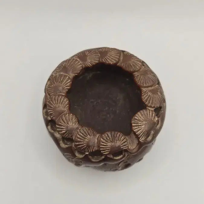 [BUNJANG] Antique Carved Wooden Brush Holder / 민속품 나무 소품 필세 골동품