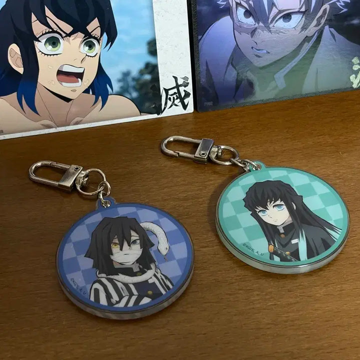 [BUNJANG] Demon Slayer Muichiro Iguro Sanemi Inosuke Acrylic Keychain &amp; Highlight Pick Card Bundle Set / 귀멸의 칼날 무이치로 이구로 키링 사네미 이노스케 하이라이트 픽 카드 일괄