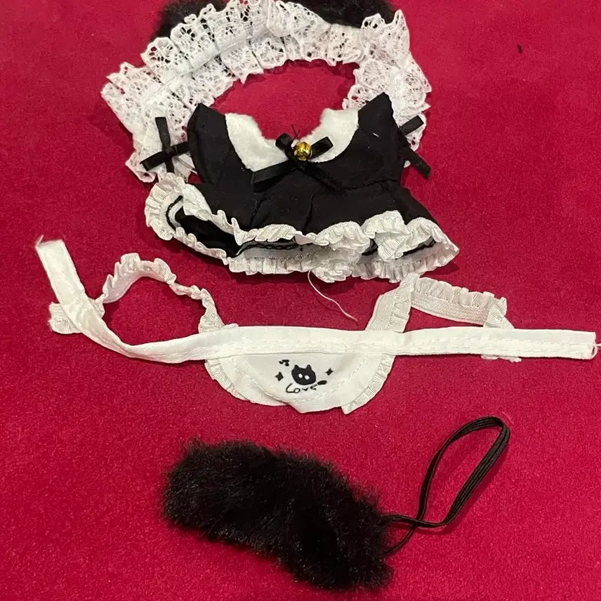 [BUNJANG] 10cm Doll Clothes Cat Maid Outfit 4-Piece Set / 10cm 인형옷 고양이메이드복 4점세트
