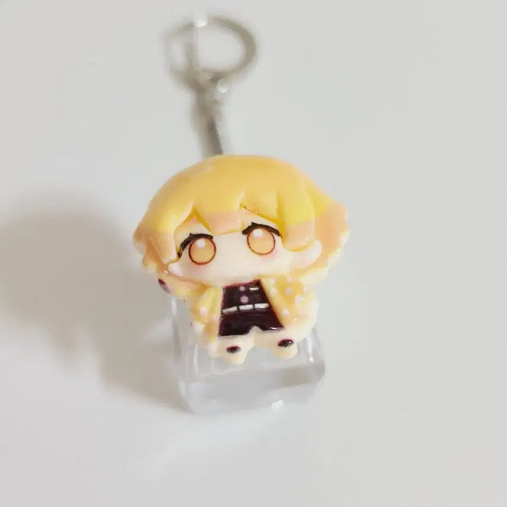 [BUNJANG] Demon Slayer Agatsuma Zenitsu Rainbow LED Clear Keycap Clicker Keyring / 새상품 1개 귀멸의 칼날 귀칼 아가츠마 젠이츠 레인보우 LED 키보드 투명 키캡 키링 1구 클리커 딸깍이 키홀더 가방고리 애니메이션 캐릭터 힐링