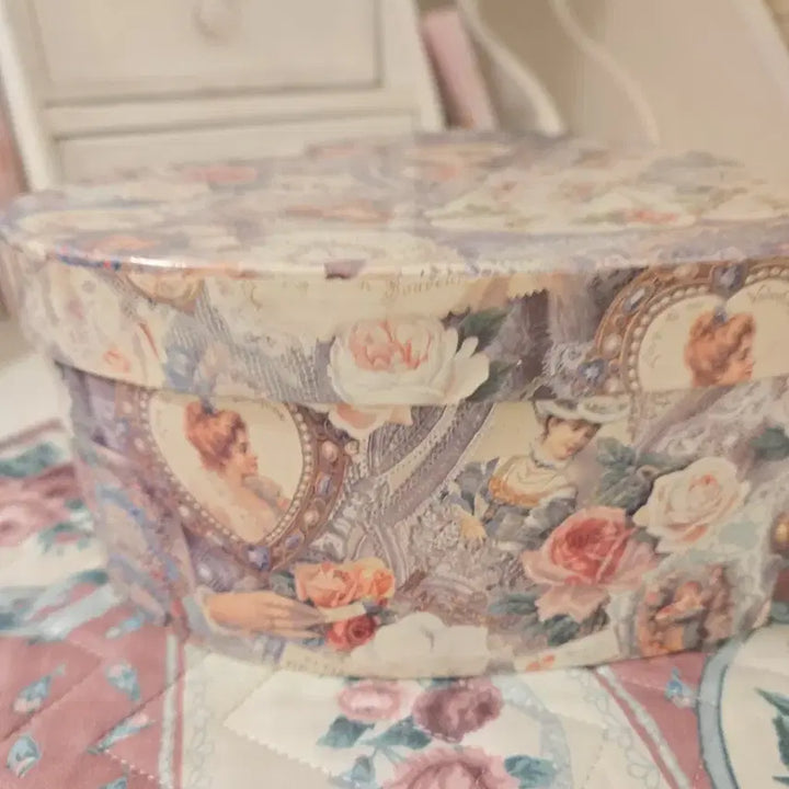 [BUNJANG] Vintage Floral Lace Paper Box / 빈티지 페이퍼 박스
