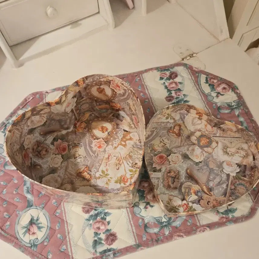 [BUNJANG] Vintage Floral Lace Paper Box / 빈티지 페이퍼 박스