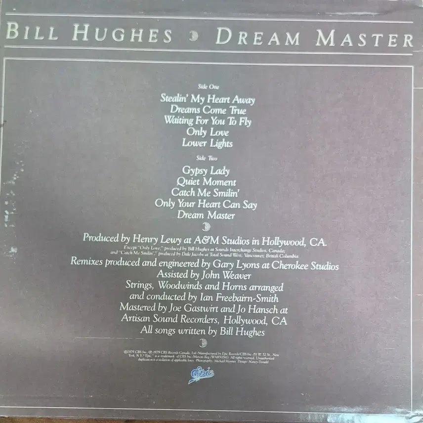 [BUNJANG] Bill Hughes Dream Master LP / Dream Master 빌 휴즈 Lp