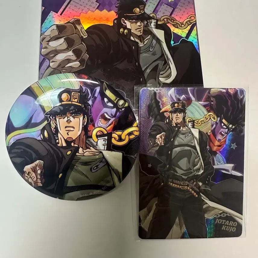 [BUNJANG] Jotaro Kujo Can Badge Set with Photocard / 죠타로 캔뱃지 팝니다!