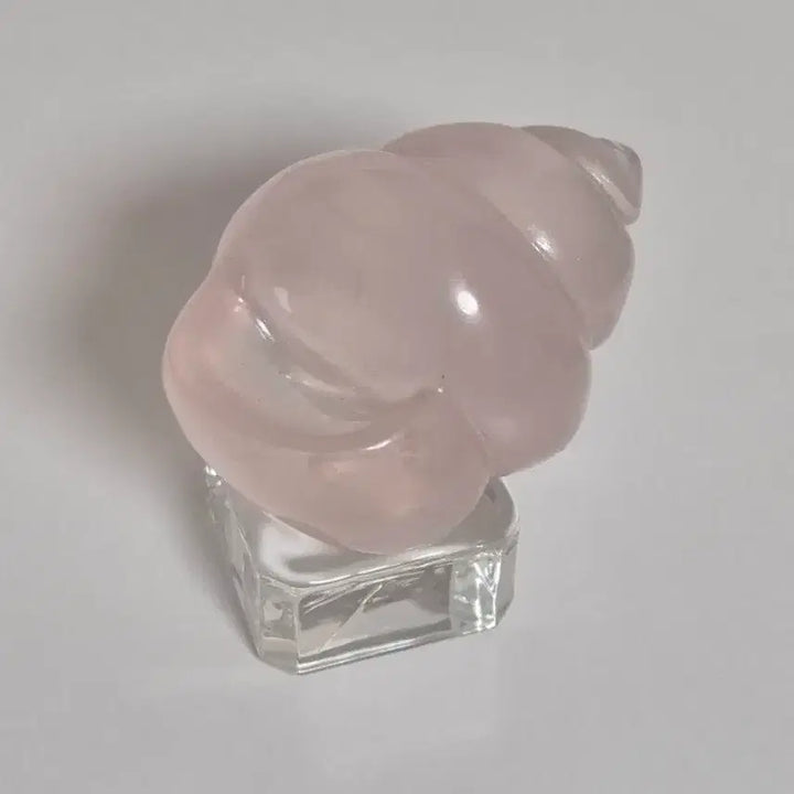 [BUNJANG] Natural Rose Quartz Shell Carving Interior Object / 천연 로즈쿼츠 원석 소라 카빙 조개 장미수정 인테리어 오브제 소품